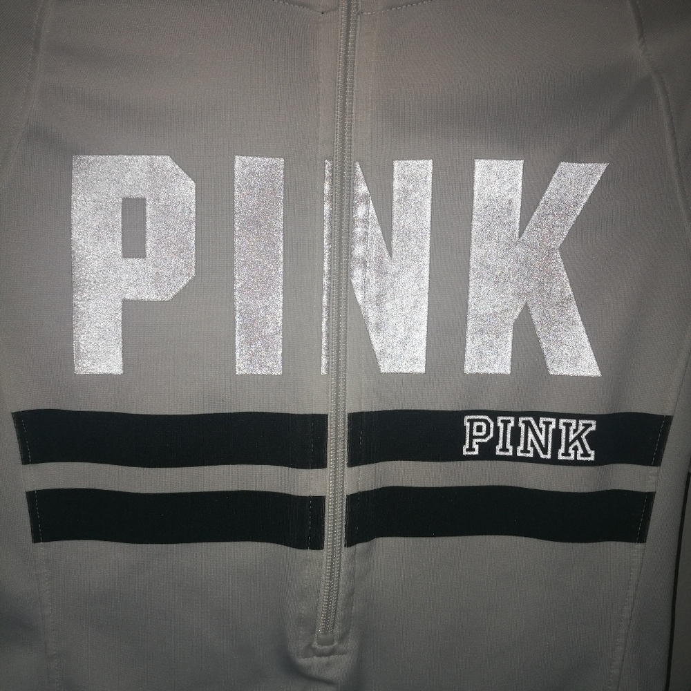PINK Victoria's Secret white zip sweatshirt small - Picture 2 of 8